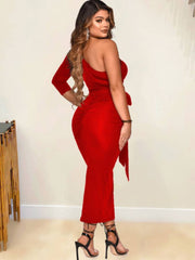 One-Shoulder-Midikleider mit Schnürung