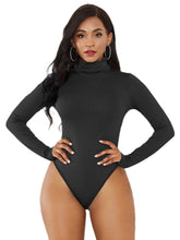 Bodycon-Bodysuits mit Stehkragen und langen Ärmeln