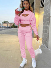 Three Piece Hoodie Tank Top & Long Pants