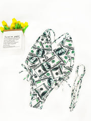 Trajes de baño sin mangas con estampado de figura y cuello halter