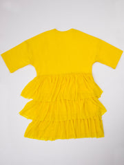 T-Shirt-Kleider mit Patchwork-Stufenmuster und Buchstabendruck