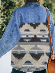 Chaquetas vaqueras de patchwork de manga larga