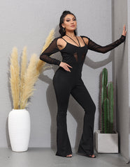 Langärmlige Neckholder-Jumpsuits