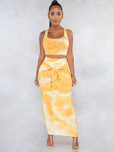 Two Piece Tie-Dye Tank Top & Maxi Skirts