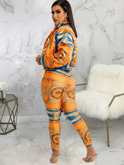 Two Piece Zipper Top & Skinny Pants