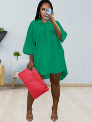 Vestidos camiseros con botones de talla grande