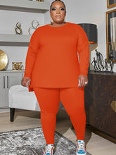 Plus Size Two Piece Long Sleeve Top + Skinny Pants