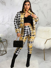 Conjunto de dos piezas: top con cremallera y pantalones ajustados