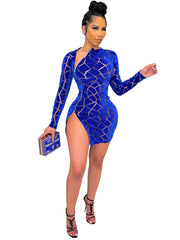 Patchwork-Minikleider aus Samtnetz mit Reißverschluss