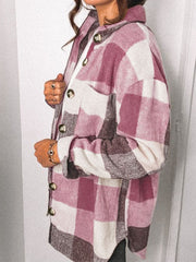 Cordjacken mit langen Ärmeln und Knopfleiste