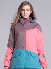 Chaqueta de esquí cálida, térmica, impermeable, resistente al viento y colorida.