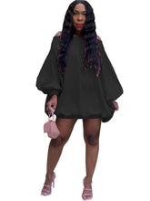 Vestido mini con hombros descubiertos y mangas farol