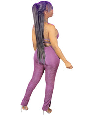 Neckholder-rückenfreies, figurbetontes Roompers-Kleid mit überkreuzten Trägern