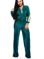 Zweiteilige Outfits mit Reißverschlussjacke und langer Hose