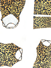 Camisole-Jumpsuit mit Leopardenmuster und Stirnband