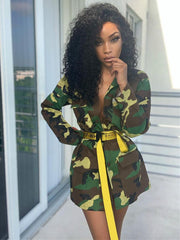 Chaquetas de camuflaje con solapa y mangas largas de talla grande