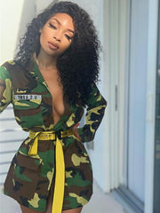 Chaquetas de camuflaje con solapa y mangas largas de talla grande