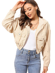 Cord-Langarm-Crop-Jacken