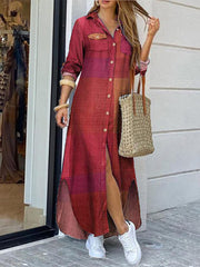 Camisa maxi con solapa y botones