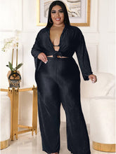 Conjunto de tres piezas de cárdigan de manga larga, sujetador y pantalones largos