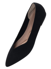 Zapatos planos sin cordones con punta puntiaguda