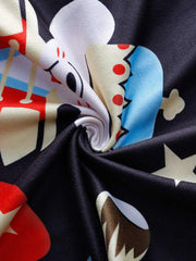 Long Sleeve Printed Zipper Jumpsuits