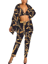 Chaleco estampado, camisa de manga larga, pantalones largos, conjuntos de tres piezas