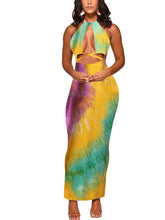 Conjuntos de dos piezas de top halter y vestido largo