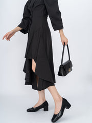 Zapatos de tacón grueso con punta cuadrada