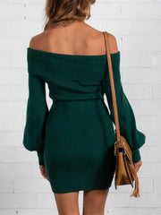 Schulterfreies Minikleid mit Laternenärmeln