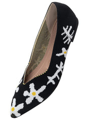 Zapatos planos sin cordones con punta puntiaguda