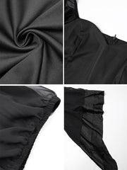 Vestidos ajustados de talla grande con mangas largas de malla acampanadas dramáticas