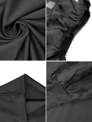 Minivestidos de malla calada de manga larga de talla grande