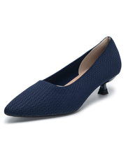 Tacones bajos de punta puntiaguda de punto