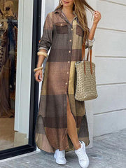 Camisa maxi con solapa y botones