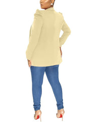 Chaqueta blazer abierta con mangas largas abullonadas