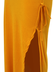 Spaghettiträger, geraffte, figurbetonte Kleider mit Schlitz