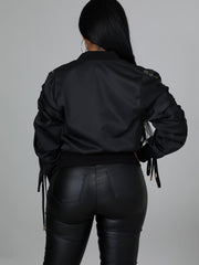 Tunikajacke mit Kordelzug und langen Ärmeln