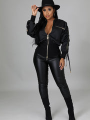 Tunikajacke mit Kordelzug und langen Ärmeln