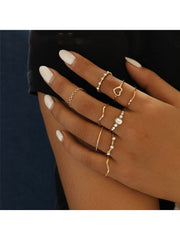 Juegos de anillos con diamantes de imitación brillantes