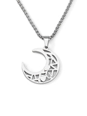 Collares de cadena de una pieza con luna y estrella para pareja