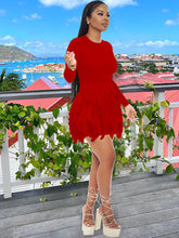 Minivestidos con borlas de manga larga