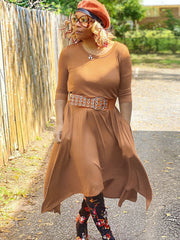 Vestidos maxi de cintura alta y mangas largas