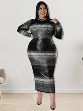 Mock Neck Bodycon Plus Size Maxi Dresses