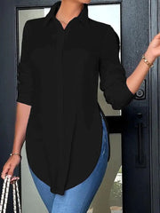 Camisas asimétricas con estampado de figura y media manga