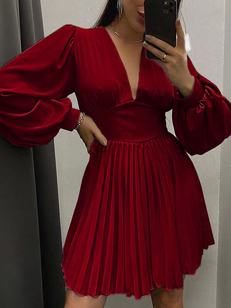 Precisely Adorable Pleated Mini Dress - Ginger