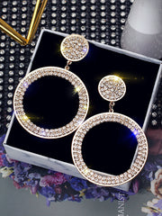 Pendientes de aro con brillantina y diamantes de imitación europeos