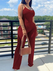 Mono ajustado con tirantes finos, espalda descubierta, hombros descubiertos y sin mangas