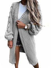 Midi-Cardigan mit Laternenärmeln