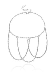 Brazalete minimalista con borla de cadena